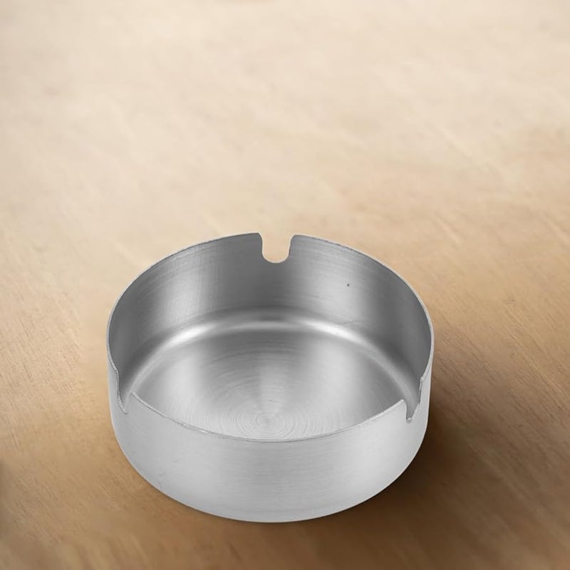 مطفأة سجائر من الفولاذ المقاوم للصدأ مضادة للرياح قطر 8 سم، حامل رماد متين للاستخدام الداخلي والخارجي - Image 5